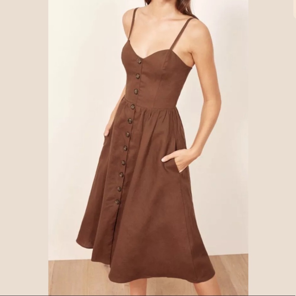 NWT reformation Thelma Midi Dress Sz 0